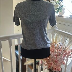 Cherokee Heather Gray Women's Short Sleeve Top
